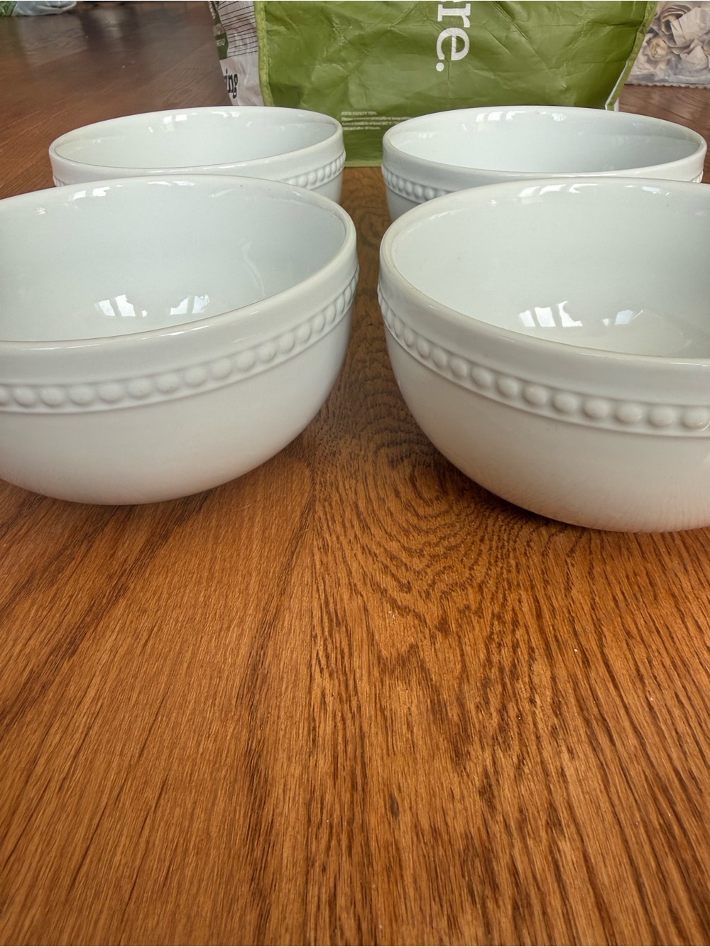 Classic White Bead-Trim Ceramic Bowls - Set of 4 - Fitz & Floyd